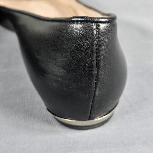 Stuart Weitzman Pointed Toe Flats Womens 9 Black Leather Rope Detail Shoes - Picture 12 of 12